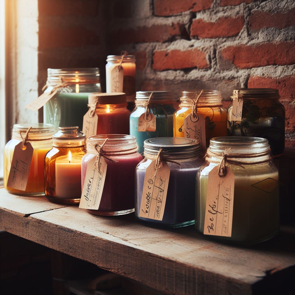 Repurposed glass jar candles